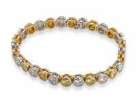 B1015 FY & WH BR BEZEL BRACLET
